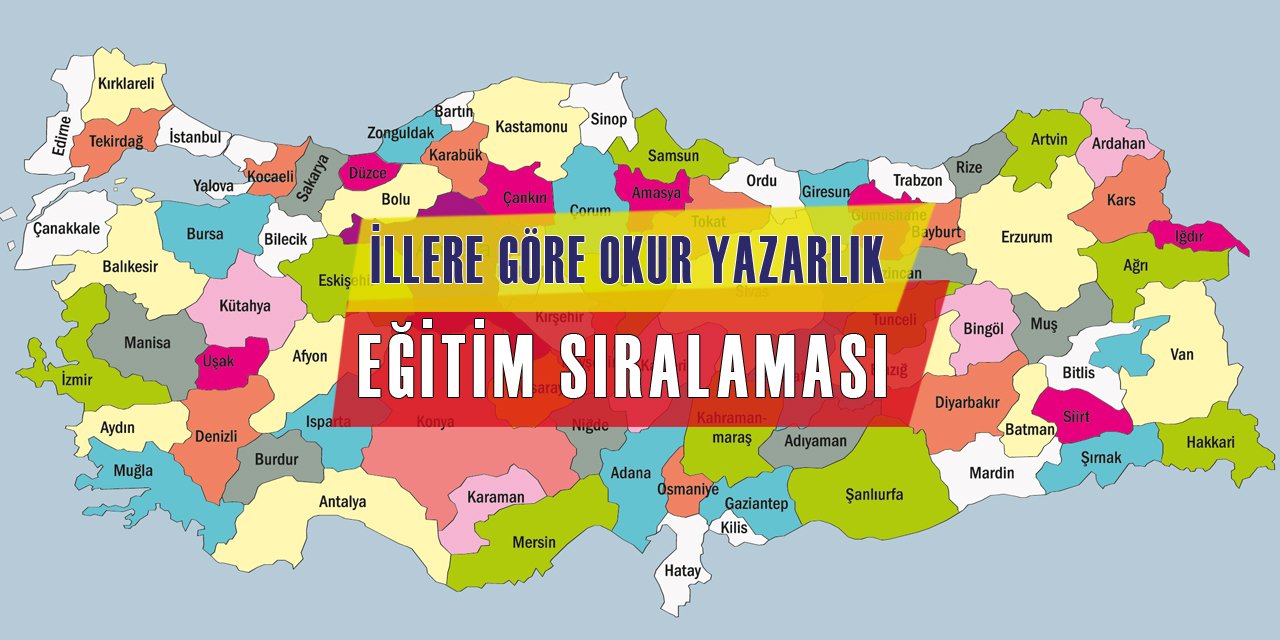 İllere Göre Okur Yazarlık ve Eğitim Seviyesi Sıralaması