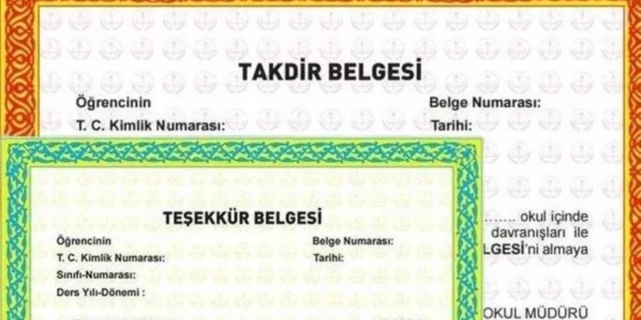 O hatayı yapan öğrenciler okul birincisi bile olsa takdir teşekkür alamayacak